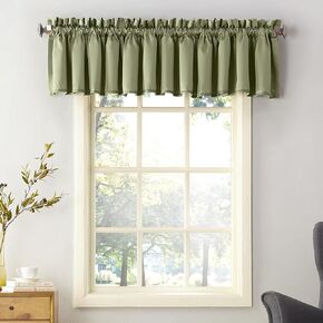 Sun Zero Barrow Energy Efficient Rod Pocket Curtain Valance Pair Sage Green 18 x 54 Inch (Pack of 2) in Kuwait