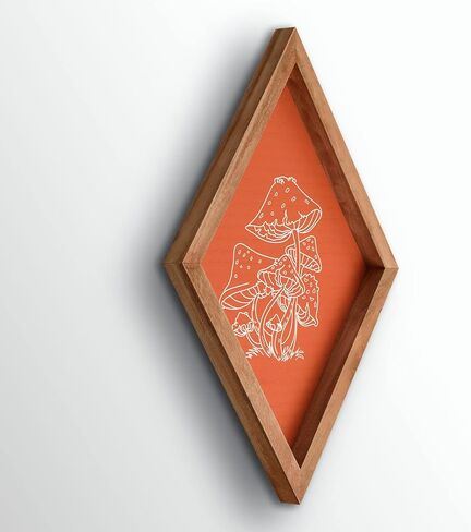 Wildflower Wall Art Wood Diamond Framed Botanical Wall Art, Minimalist Flower Print Wall Art for Rustic Vintage Farmhouse Bathroom Kitchen Wall Decor in Saudi Arabia