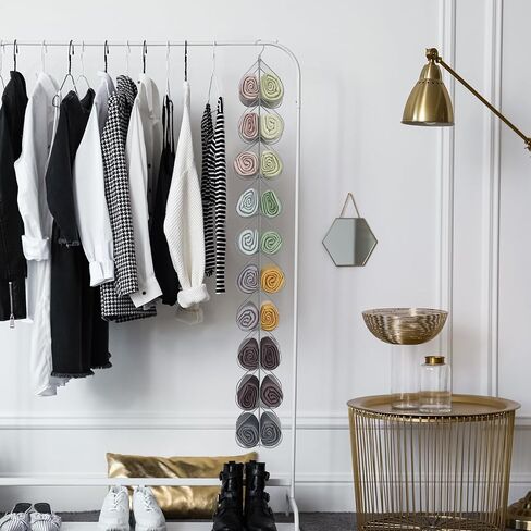 Fixwal Legging Storage Organizer Hanging Closet Organizer System Clothes Closets Holder with Mounted Closet System - 40 Compartments for Leggings, Shirts, Bras, Socks, Pants, and More 2 Pack - Grey in Saudi Arabia