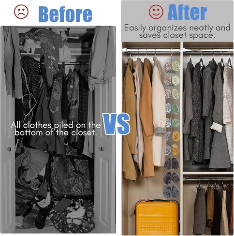 Fixwal Legging Storage Organizer Hanging Closet Organizer System Clothes Closets Holder with Mounted Closet System - 40 Compartments for Leggings, Shirts, Bras, Socks, Pants, and More 2 Pack - Grey in Saudi Arabia