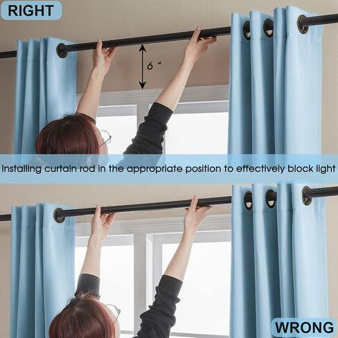 Rutterllow 100% Blackout Curtain Panels, Heat and Full Light Blocking Drapes with Grommets for Bedroom, Black Thermal Insulated Window Treatment Drapes for Living Room (Black, 2 Panels, 42 x 63 inch) in Kuwait