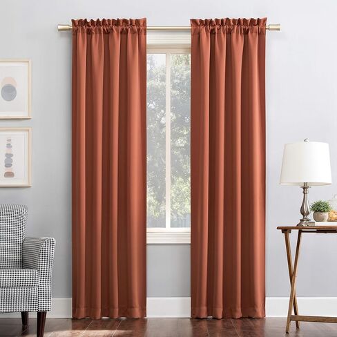 Sun Zero Easton Energy Saving Blackout Rod Pocket Curtain Panel, 40" x 84", Charcoal Gray in Saudi Arabia