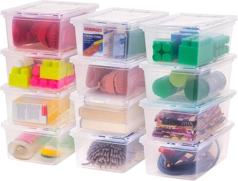6 Quart Clear Storage Box, 12 Pack in Kuwait
