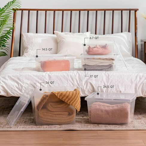 6 Quart Clear Storage Box, 12 Pack in Kuwait