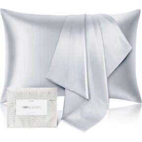 100% Pure Mulberry Silk Pillowcase for Hair and Skin - Allergen Resistant Dual Sides,600 Thread Count Silk Bed Pillow Cases with Hidden Zipper,1pc,Standard Size,Black in Saudi Arabia