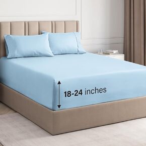 Extra Deep Pocket Twin Sheets - 3 Piece Breathable & Cooling Bed Sheets - Hotel Luxury Bed Sheet Set - Soft, Wrinkle Free & Comfy - Easily Fits Extra Deep Mattresses - Deep Pocket White Sheets Set