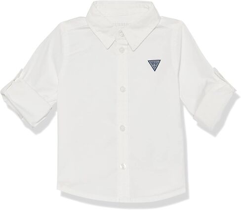 GUESS Baby Boys' Organic Cotton Long Sleeve Stretch Poplin Button Down Shirt in Saudi Arabia