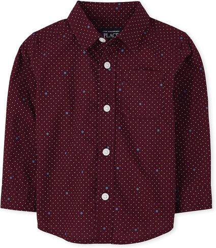 The Children's Place Baby Toddler Boys Long Sleeves Cotton Poplin Button Down Shirt in Saudi Arabia