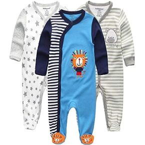 Kiddiezoom Baby and Toddler Boys'Snug Fit Footed Cotton One-Piece Romper Jumpsuit