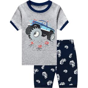 Little Hand Toddler Baby Boys Pajamas Monster Truck Summer Pjs Sleepwear Cotton Kids Short Sets Clothes in Saudi Arabia