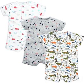 ثوب قصير الأكمام للأطفال الرضع من Minicoco للأولاد والبنات، قطعة واحدة من بذلة الصيف القطنية للأطفال الصغار in Kuwait