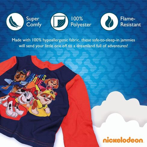 Nickelodeon Boys' Paw Patrol | Baby Shark 2-Piece Loose-fit Pajamas Set in Saudi Arabia