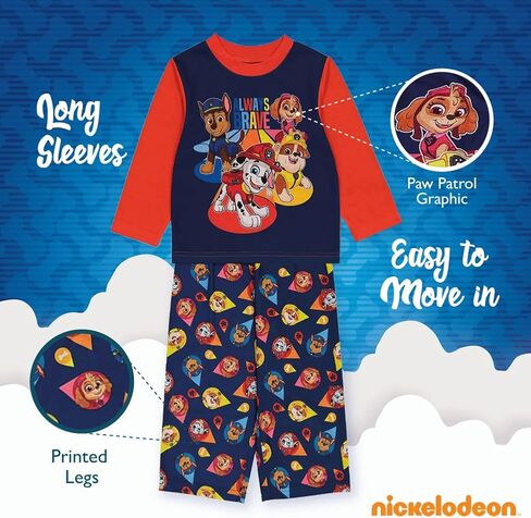 Nickelodeon Boys' Paw Patrol | Baby Shark 2-Piece Loose-fit Pajamas Set in Saudi Arabia