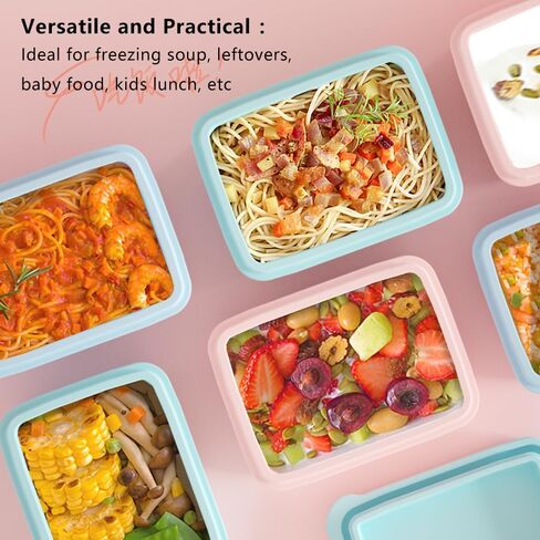 2.5 Cup Ice Cube Tray Silicone 20 Oz Air Tight Food Storage Containers with Lids Airtight Stackable Microwave Safe Meal Prep Container Bento Lunch Box for Kids Lunch Box Soup Cubes Freezer Containers in Saudi Arabia