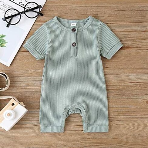 Bafeicao Baby Boy Girl 2/3 Pack Solid Romper Ribbed Short/Long Sleeve | Bodysuit Jumpsuit Infant Knitted Outfits Clothes in Saudi Arabia