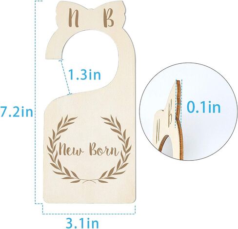 [Upgraded] Premium Wood Baby Closet Dividers Set of 7 from Newborn to 24 Months Baby Clothes Organizer Nursery Baby Closet Hanger Organizers Decor for Baby Boys or Girls (DoubleSided-1) in Saudi Arabia