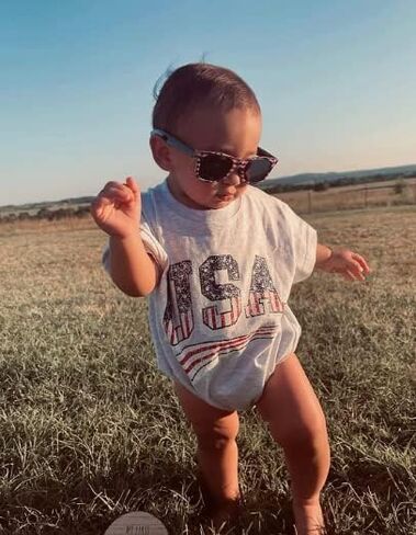 Ayalinggo 4th of July Baby Outfit Boy Girl My First Fourth of July Bubble Romper Oversized Onesie Toddler USA Clothes in Saudi Arabia