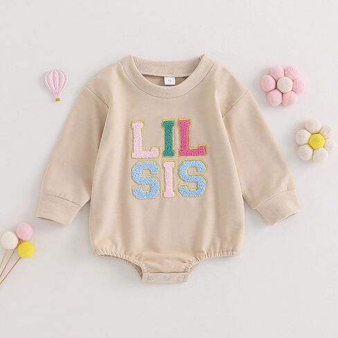 LXXIASHI ملابس الأخت الكبرى والأخت الصغيرة المتطابقة قميص الأخت الكبيرة/Lil Sis نيسيي كنزة بياقة دائرية رومبير ملابس الأخوة in Saudi Arabia
