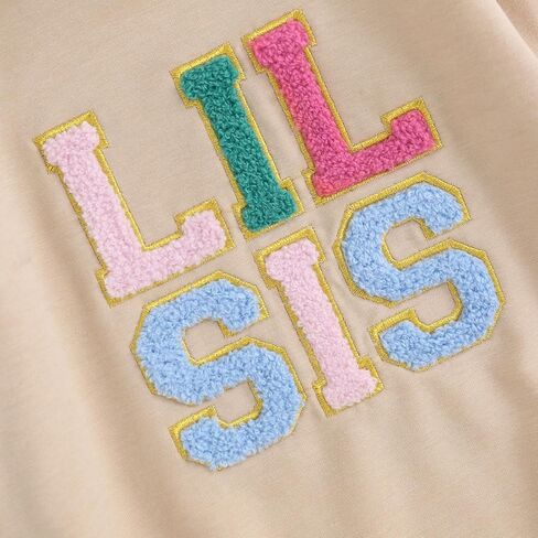 LXXIASHI ملابس الأخت الكبرى والأخت الصغيرة المتطابقة قميص الأخت الكبيرة/Lil Sis نيسيي كنزة بياقة دائرية رومبير ملابس الأخوة in Saudi Arabia