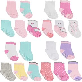 So'dorable 20 Pack Baby Boys & Girls Socks, Assorted Size Pack (0-12 Months & 12-24 Months), Non-Skid Grips, Non-Shrink in Saudi Arabia