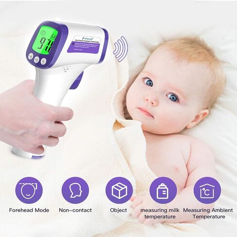 Shecare Touchless Infrared Forehead Thermometer Non-Contact Forehead Thermometer for Adults and Kids Medical Thermometer Touchless for Baby Fever Thermometer Digital Forehead Thermometer in Saudi Arabia