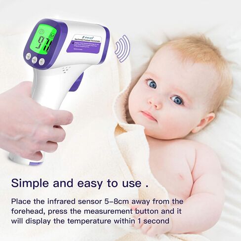 Shecare Touchless Infrared Forehead Thermometer Non-Contact Forehead Thermometer for Adults and Kids Medical Thermometer Touchless for Baby Fever Thermometer Digital Forehead Thermometer in Saudi Arabia
