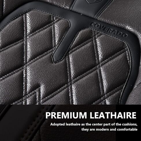 أغطية مقاعد السيارة Coverado الأمامية، عبوتان من أغطية المقاعد العالمية للسيارات، وسائد مقعد جلدية فاخرة، واقيات مقاعد مقاومة للماء والأوساخ وأغطية مقاعد مقاومة للأشعة فوق البنفسجية تناسب معظم المركبات باللون الأسود in Kuwait