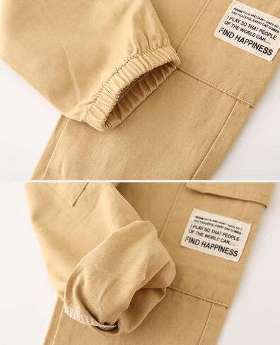 Feidoog Toddler Boys Pants 2/3 Pack Baby Cargo Cotton Joggers Sweatpants | Soft Cotton, Skin-friendly,Elastic Waistband,Cotton Pull-on Pants,Toddler Pants for 2-6T Boys in Kuwait