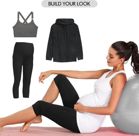 Ecavus Women's Maternity Tank Tops Seamless Racerback Sleeveless Workout Athletic Yoga Tops Pregnancy Shirt in Saudi Arabia