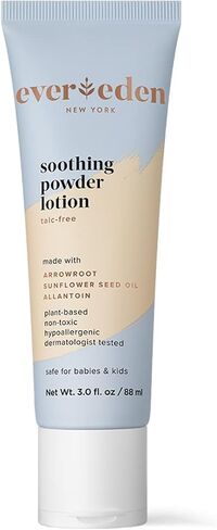 غسول مسحوق مهدئ من Evereden، 3.0 أونصة سائلة | العناية بحفاضات الأطفال النظيفة وغير المعطرة | كريم طبيعي ونباتي إلى مسحوق | بودرة أطفال سائلة غير سامة وخالية من العطور in Kuwait