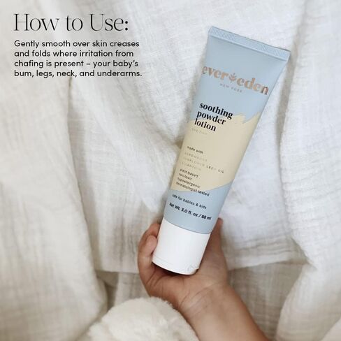 غسول مسحوق مهدئ من Evereden، 3.0 أونصة سائلة | العناية بحفاضات الأطفال النظيفة وغير المعطرة | كريم طبيعي ونباتي إلى مسحوق | بودرة أطفال سائلة غير سامة وخالية من العطور in Kuwait