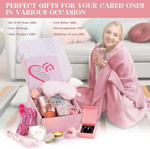 Get Well Soon Gifts for Women Birthday Gift Unique-Care Package for Women Self Care Gift Baskets for Women Relaxing Spa Gift Cheer Up Thinking of You Gifts for Mom Grandma Wife Friends-Blanket Tumbler in Saudi Arabia