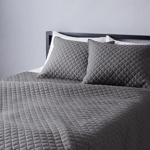 Amazon Basics Cotton Jersey 3-Piece Bed Sheet Set, Twin, Dark Gray, Solid in Kuwait
