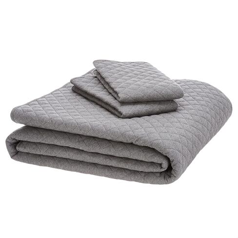 Amazon Basics Cotton Jersey 3-Piece Bed Sheet Set, Twin, Dark Gray, Solid in Kuwait