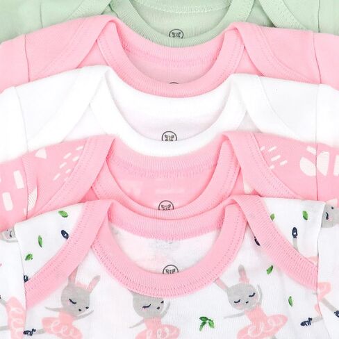 HonestBaby Unisex Baby Organic Cotton Long Sleeve Bodysuits Multi Pack And Toddler T-Shirt Set, 5 Pack Tutu Cute, 0-3 Months US in Saudi Arabia