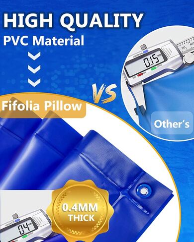 Pool Pillows for Above Ground Pools 4'X 4', 0.4mm Ultra Thick Pool Pillows for Winter, Cold-Resistant Air Pillow for Above Ground Pool, Durable PVC Pool Pillow for Winterizing, Rope Included in Saudi Arabia