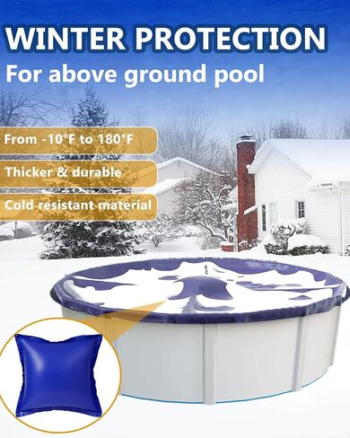 Pool Pillows for Above Ground Pools 4'X 4', 0.4mm Ultra Thick Pool Pillows for Winter, Cold-Resistant Air Pillow for Above Ground Pool, Durable PVC Pool Pillow for Winterizing, Rope Included in Saudi Arabia