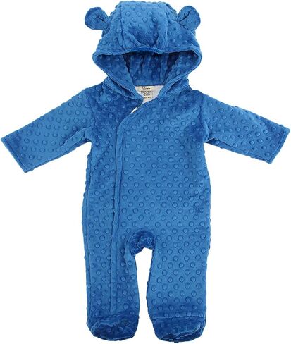 My Blankee Hooded Footie Romper Minky Dot with Ears, Blue, 18-24 Months in Kuwait