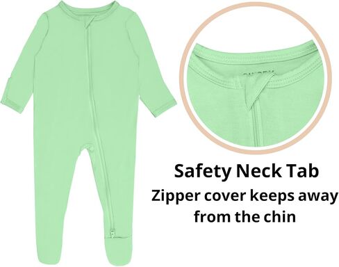 GUISBY Baby 4-Pack Rayon of Bamboo Zip Sleeper Pajamas, NB-18M | Rayon of bamboo softness, 4-pack zip sleepers, footed design, fold-over mittens, sleep & daily wear in Saudi Arabia