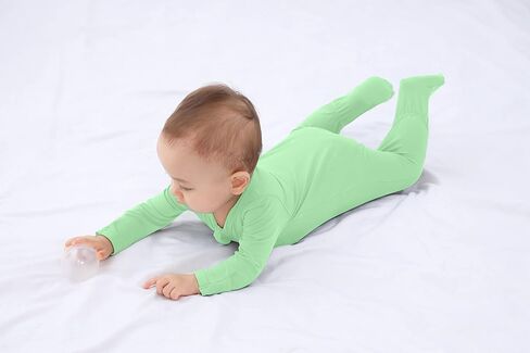 GUISBY Baby 4-Pack Rayon of Bamboo Zip Sleeper Pajamas, NB-18M | Rayon of bamboo softness, 4-pack zip sleepers, footed design, fold-over mittens, sleep & daily wear in Saudi Arabia