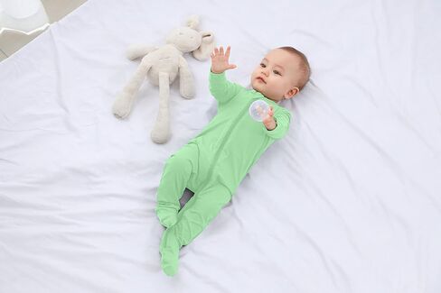 GUISBY Baby 4-Pack Rayon of Bamboo Zip Sleeper Pajamas, NB-18M | Rayon of bamboo softness, 4-pack zip sleepers, footed design, fold-over mittens, sleep & daily wear in Saudi Arabia