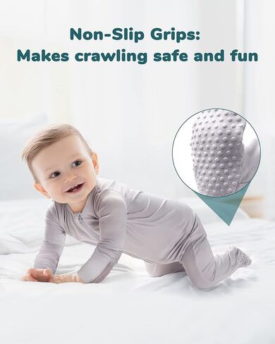 بيجامة سناجل فليكس بأقدام للأطفال بأساور قفازات - سرير أطفال ناعم من الخيزران رايون والزبدة in Kuwait