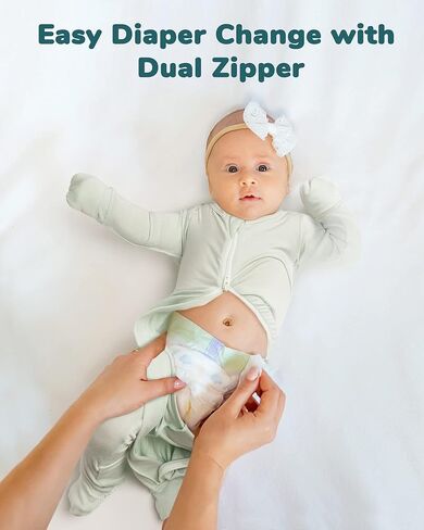 بيجامة سناجل فليكس بأقدام للأطفال بأساور قفازات - سرير أطفال ناعم من الخيزران رايون والزبدة in Kuwait