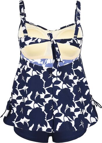 Septangle Women Plus Size Bathing Suits Paisley Print Two Piece Swimsuit Tankini Swimwear in Kuwait