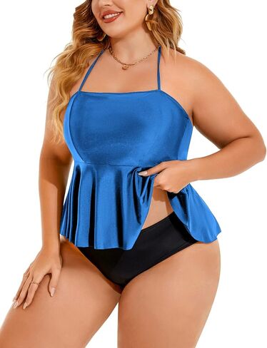 ADOME البطن تحكم Tankini المايوه للنساء 2 قطعة مجموعة ملابس السباحة الأزهار طباعة كشكش الرسن ملابس السباحة S-3XL in Saudi Arabia