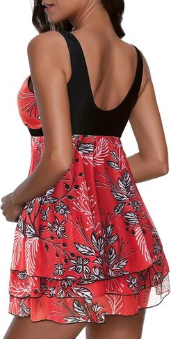 ReachMe Womens Modest Plus Size Tankini Bathing Suits Tummy Control Swim Dress Two Piece Slimming Swimsuits in Kuwait