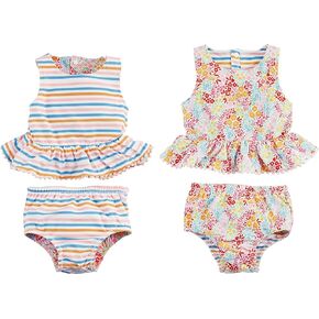 Mud Pie Girls Reversible Swimsuit & Headband Set
