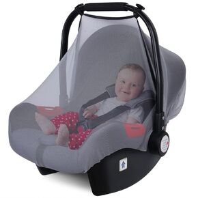 Mosquito Net for Baby Car Seat Stroller, Mesh Insect Nets Bugs Netting, Breathable Infant Carseat Canopy Carrier Cover, Universal Fit, Portable, Durable (Gray)