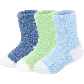American Trends Kids Fuzzy Socks Toddler Girls Warm Socks Winter Cozy Fluffy Socks Christmas Slipper Socks in Kuwait