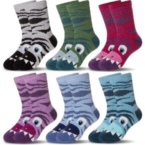 Eocom Kids Wool Socks For Boys Girls Warm Hiking Thermal Winter Cozy Soft Thick Toddlers Crew Boot Socks 6 Pairs in Saudi Arabia